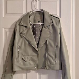 Women's Gray Leather Jacket size large
